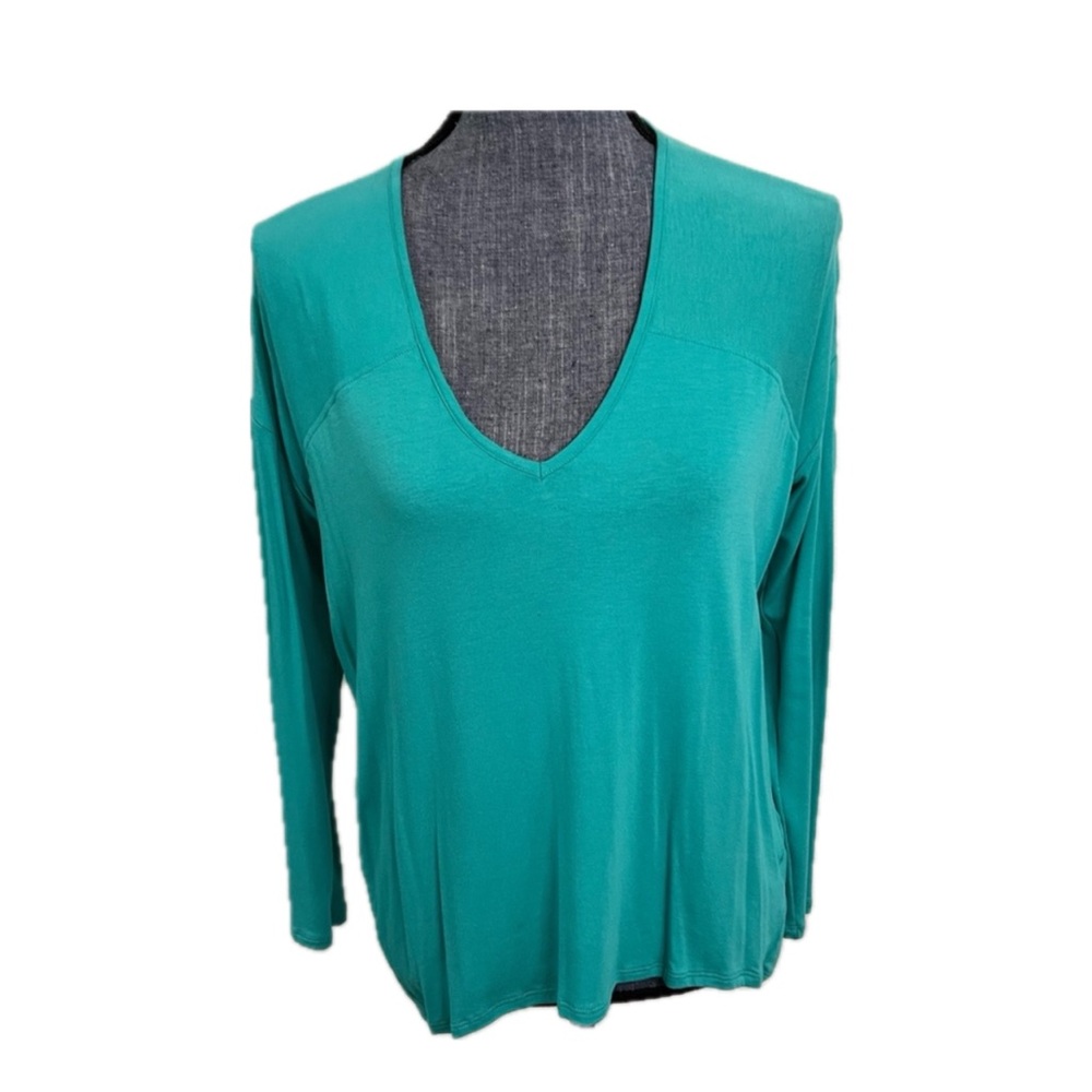 Teal V-Neck Women's Top